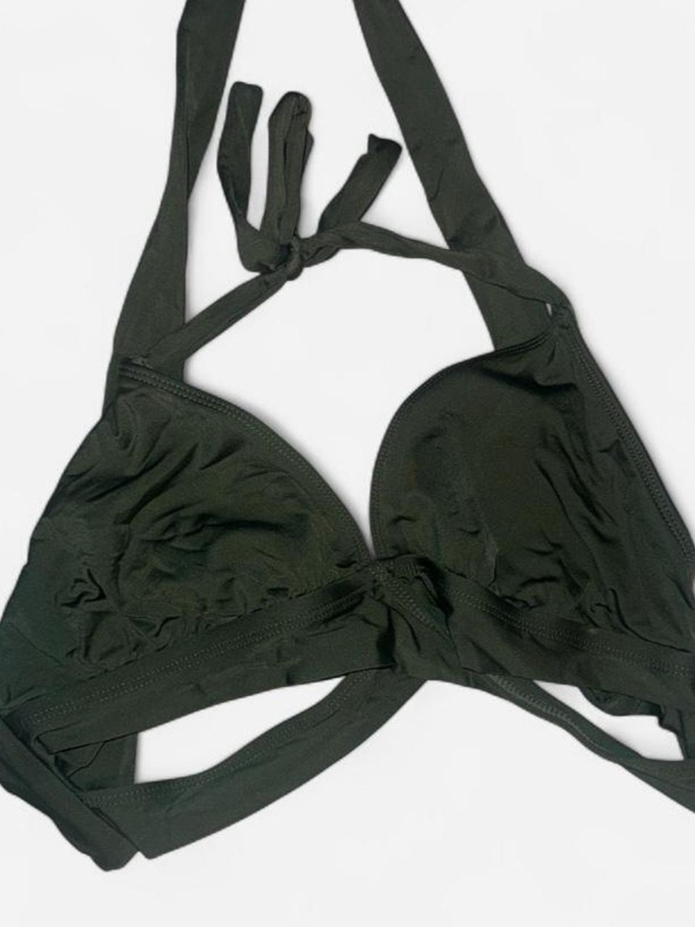 Dark Green Halter Bikini Top - Women's Swimwear